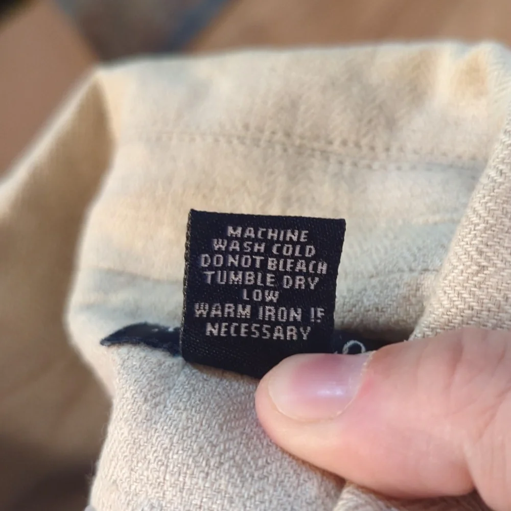 Lightweight tan linen-cotton blend jacket with button front, Ann Taylor S